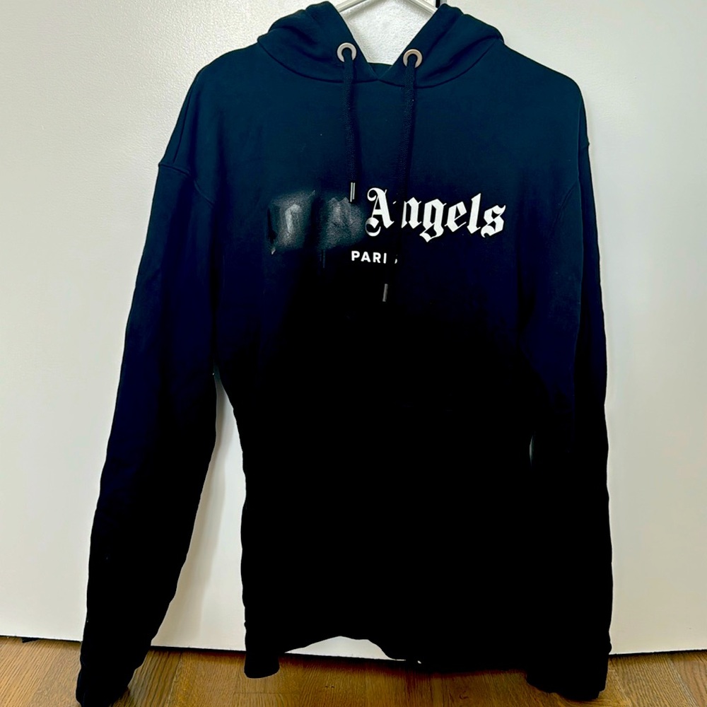 Palm Angels Paris Spray Paint Logo Black Hoodie View 3